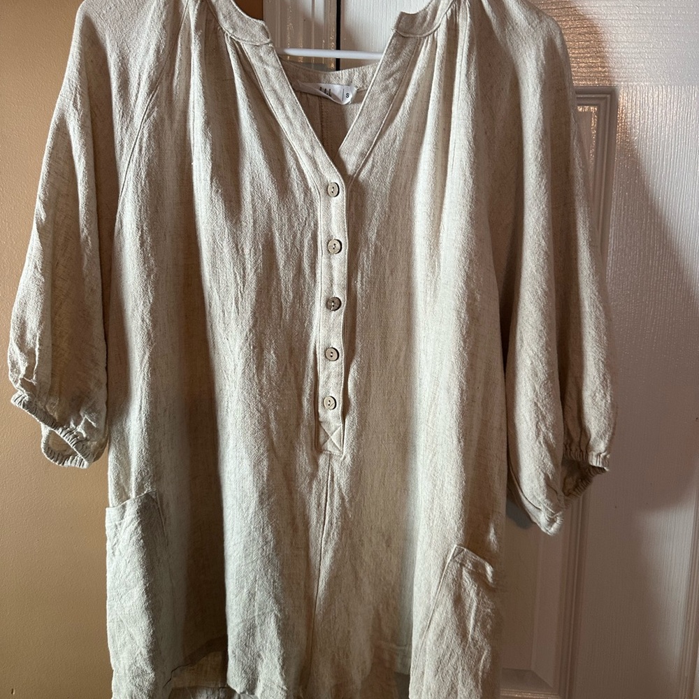 Cream Button-Up Romper